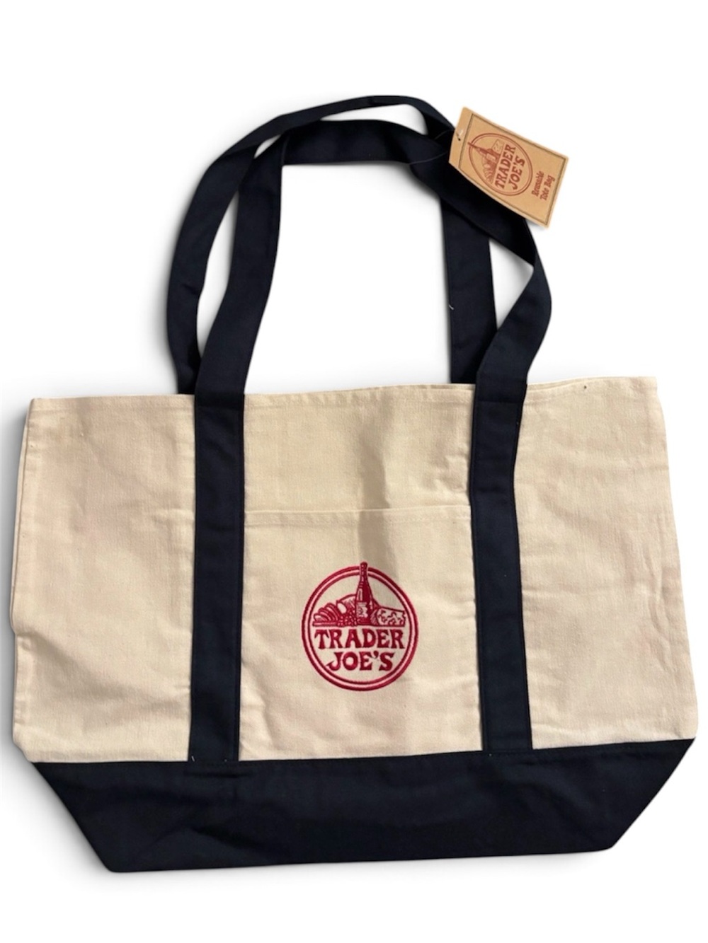 Trader Joes Navy Tote Bag New